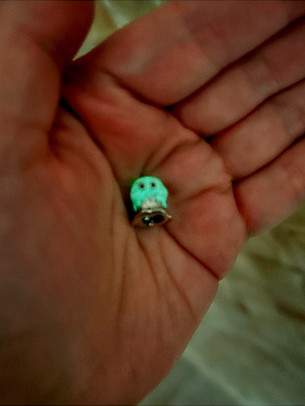 Sterling Silver Pandora Style Boo Ghost Glow-in-Dark Halloween Charm - Picture 2 of 7